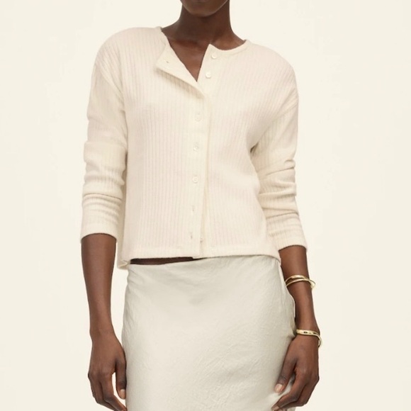 Madewell Relaxed Button-Front Cardigan in Winter White‎ size XS NWT NT719 - Picture 1 of 15